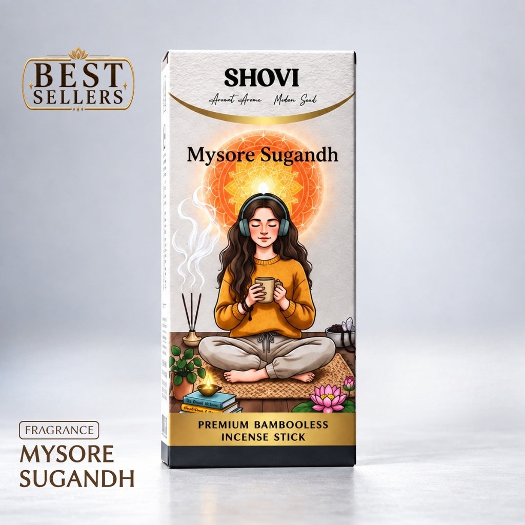 Mysore Sugandh Dhoop Sticks - Pack of 30 | Free Ceramic Stand