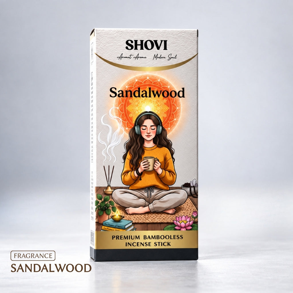 Sandalwood Dhoop Sticks - Pack of 30 | Free Ceramic Stand