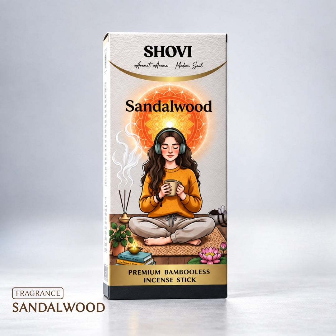 Sandalwood Dhoop Sticks - Pack of 30 | Free Ceramic Stand