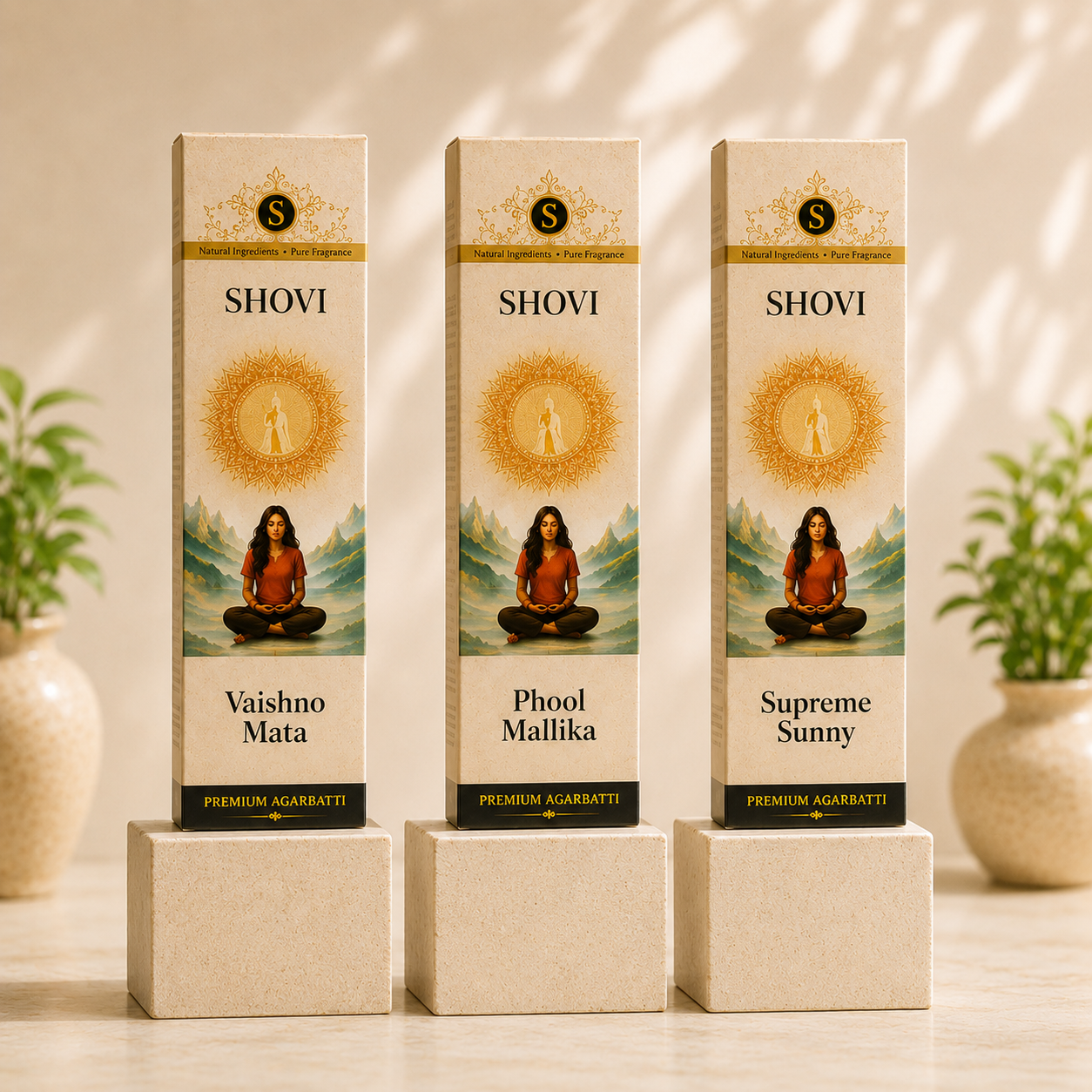 SHOVI Combo Pack of 3 Premium Agarbati