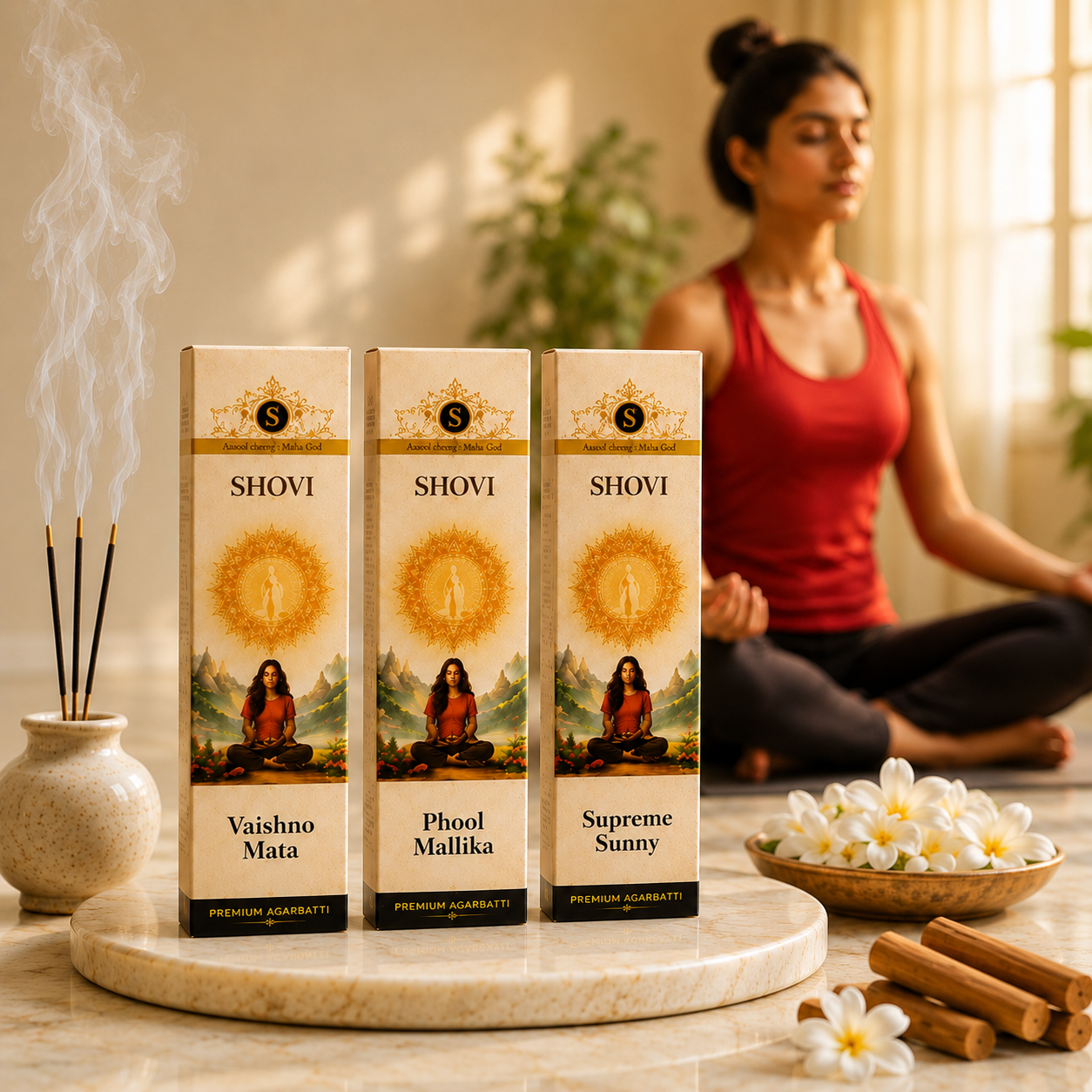 SHOVI Combo Pack of 3 Premium Agarbati