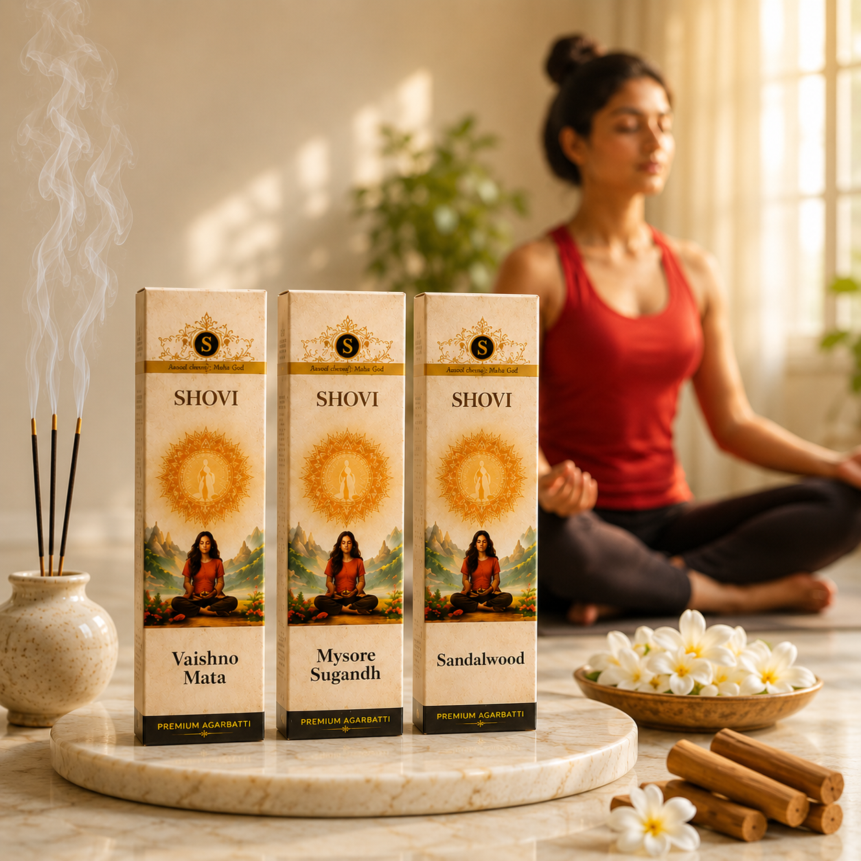 SHOVI Combo Pack of 3 Premium Agarbati