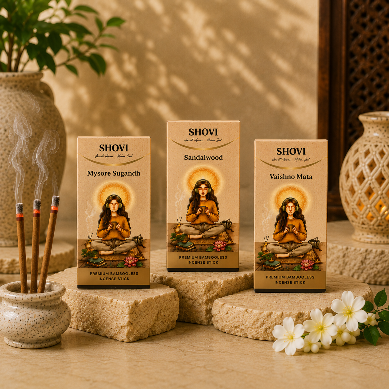 SHOVI Combo Pack of 3 Premium Dhoop Sticks